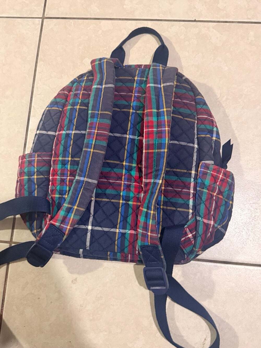 Vera Bradley Quilted Plaid Small Backpack with Scottie Dog Embroidery - Picture 3 of 7